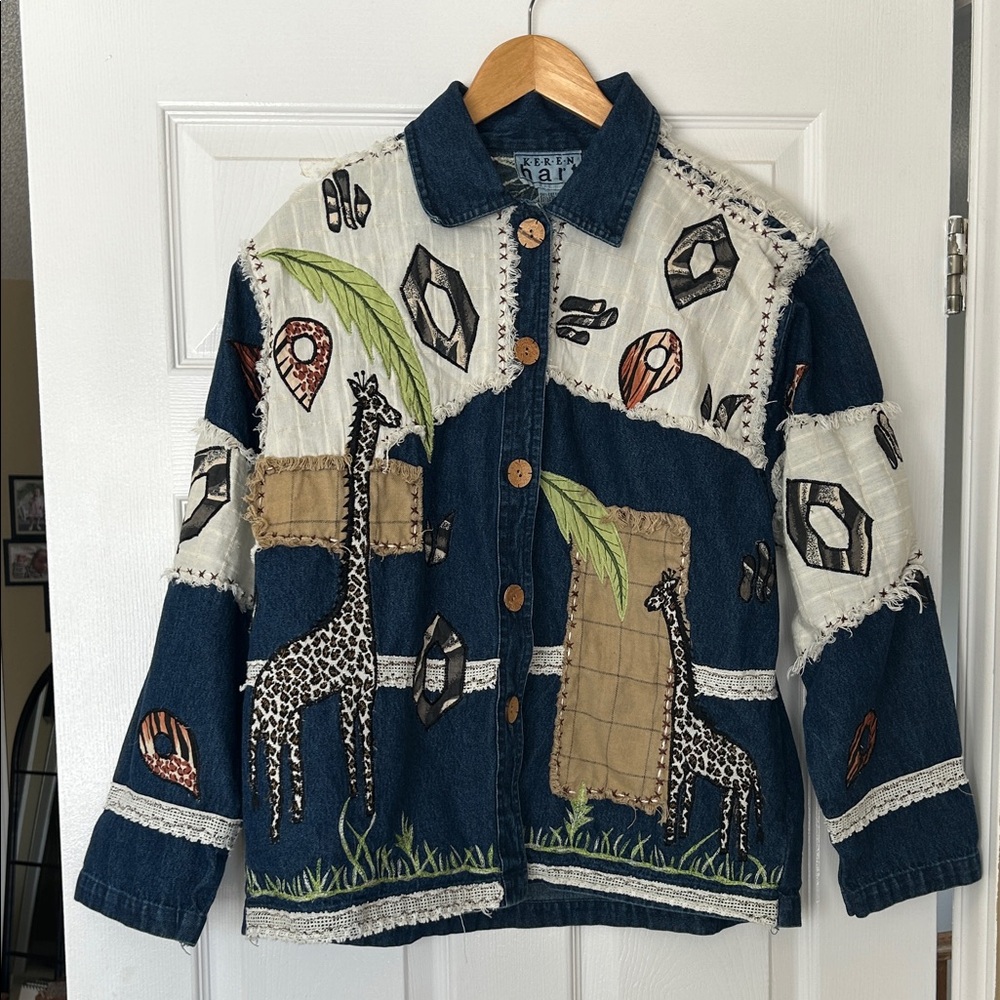 Made in India Denim Jacket with Animal Print